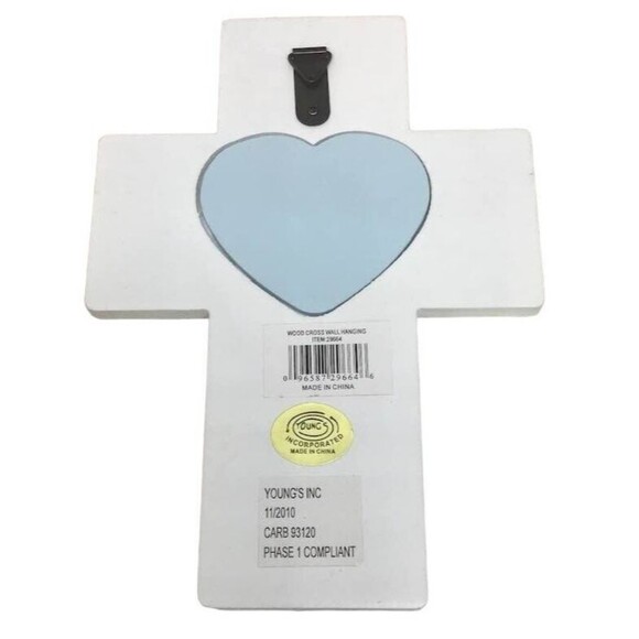 Jesus Loves Me Wood Cross Wall Hanging Blue Boy Stars Decor Christian NEW - Picture 3 of 6